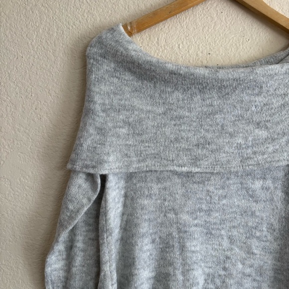 Mossimo Supply Co Gray Off-the-Shoulder Sweater - Picture 3 of 10
